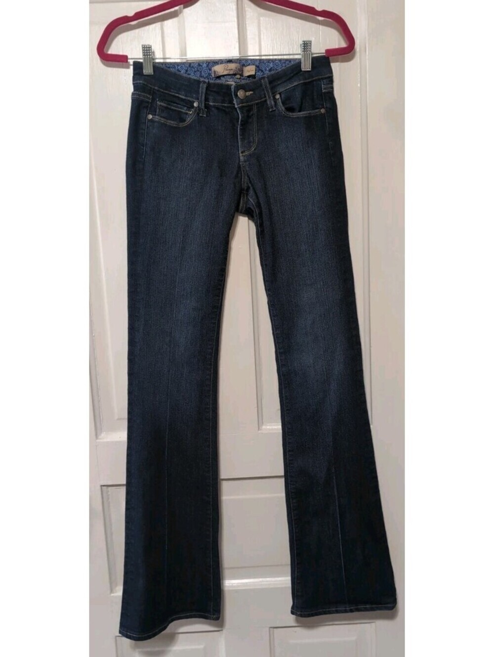PAIGE Skyline Dark Wash Stretch Bootcut Jeans USA Low Rise Woman's 26(1443)C